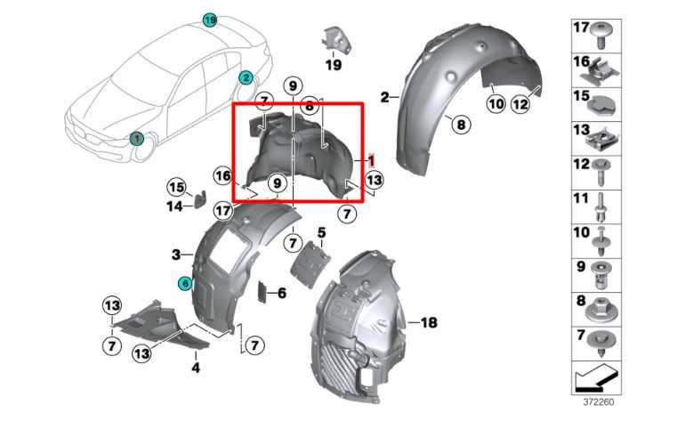 2016 BMW 435i Gran Coupe Front RH Inner Fender Liner Splash Shield 51717407332 - Alshned Auto Parts