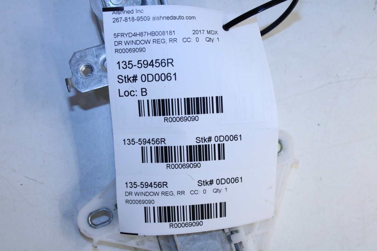 14-20 Acura MDX Advance Rear Right Door Window Regulator /w Motor 72710-TZ5-A01 - Alshned Auto Parts