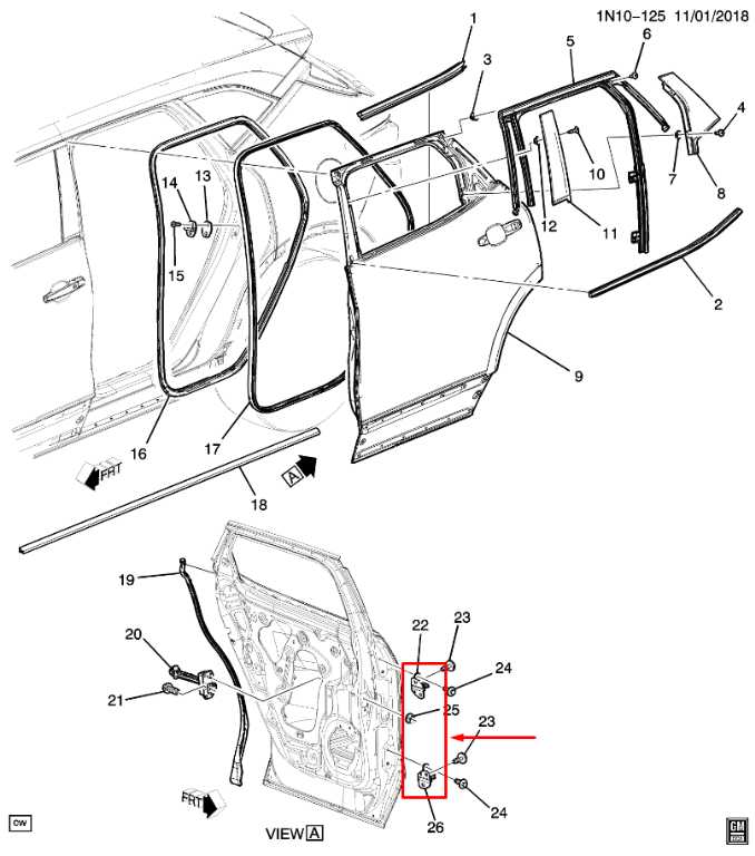 2019-24 Chevrolet Blazer 2LT Rear Left Door Hinge Upper and Lower Pair 20986575 - Alshned Auto Parts