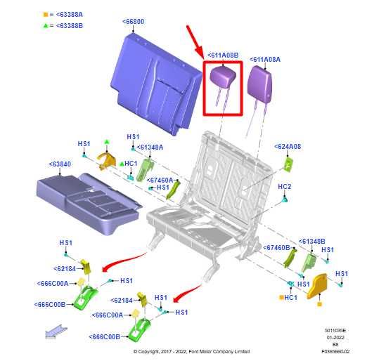 2018-2021 Ford Expedition Rear Center 3rd Row Seat Headrest JL1Z-78611A08-BK OEM - Alshned Auto Parts