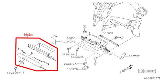 2018-21 Subaru Crosstrek Premium 2.0L Glove Box Storage Compartment 66121FL020VH - Alshned Auto Parts