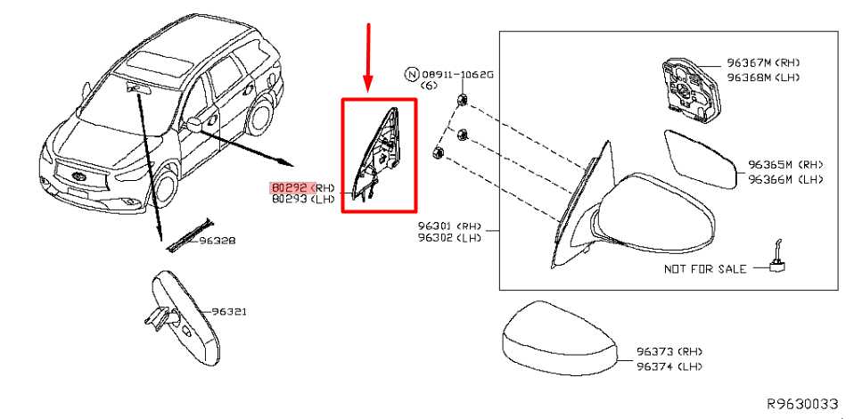 2015-2020 Nissan Pathfinder FR RH Door Mirror Corner Cover Trim 80292-3KA1A OEM - Alshned Auto Parts