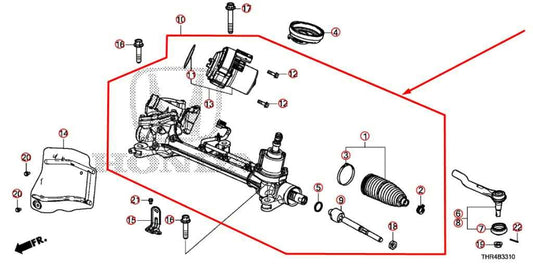 2021-2024 Honda Odyssey Touring 3.5L FWD Power Steering Gear Rack and Pinion 27K - Alshned Auto Parts