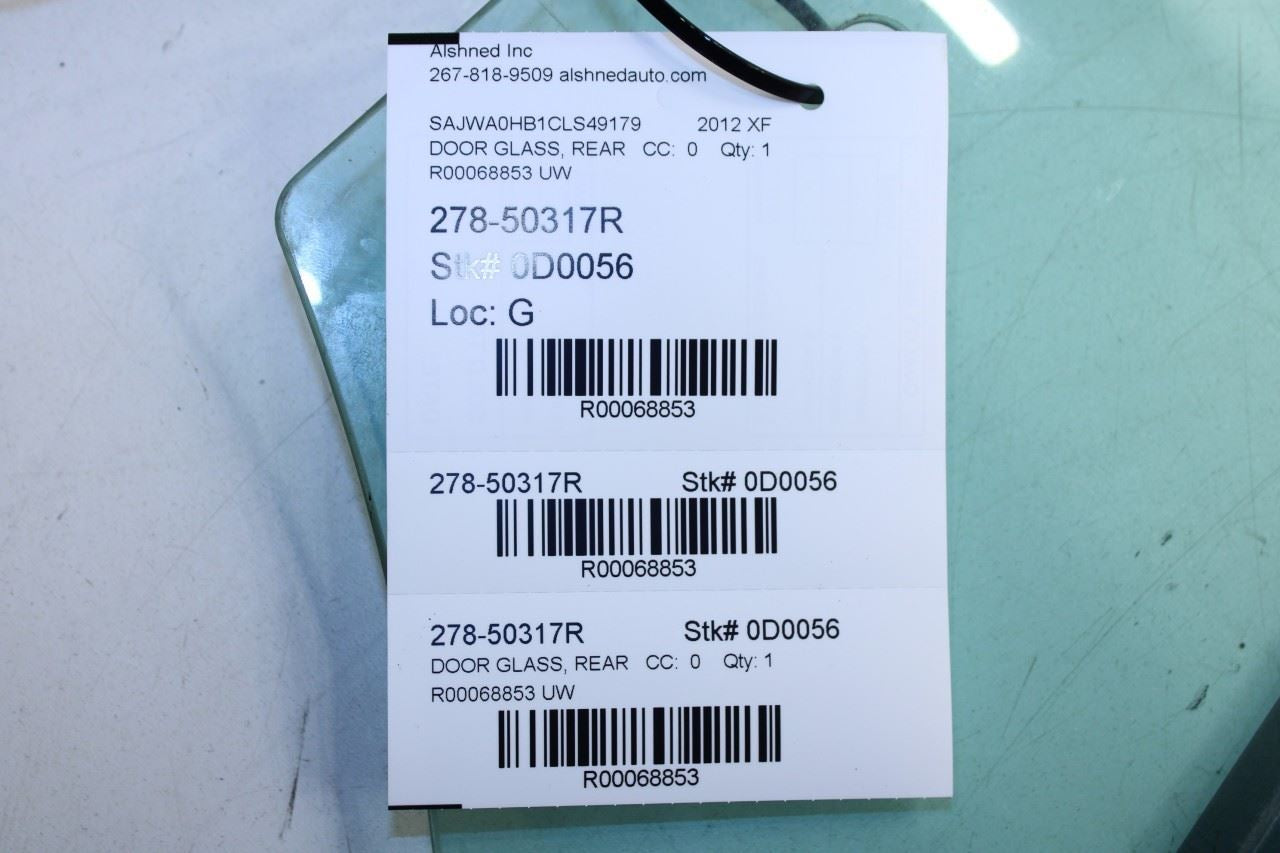 2009-2015 Jaguar XF Portfolio Rear Right Side Door Window Glass C2Z28400 OEM - Alshned Auto Parts