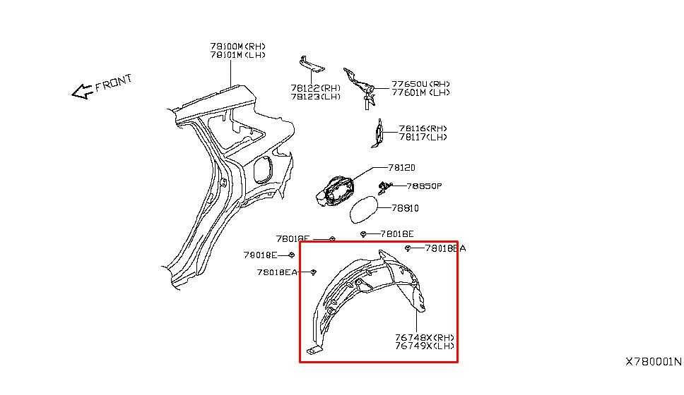 2019-2025 Infiniti QX50 ESSENTIAL Rear Left Side Wheelhouse Liner Splash Shield1