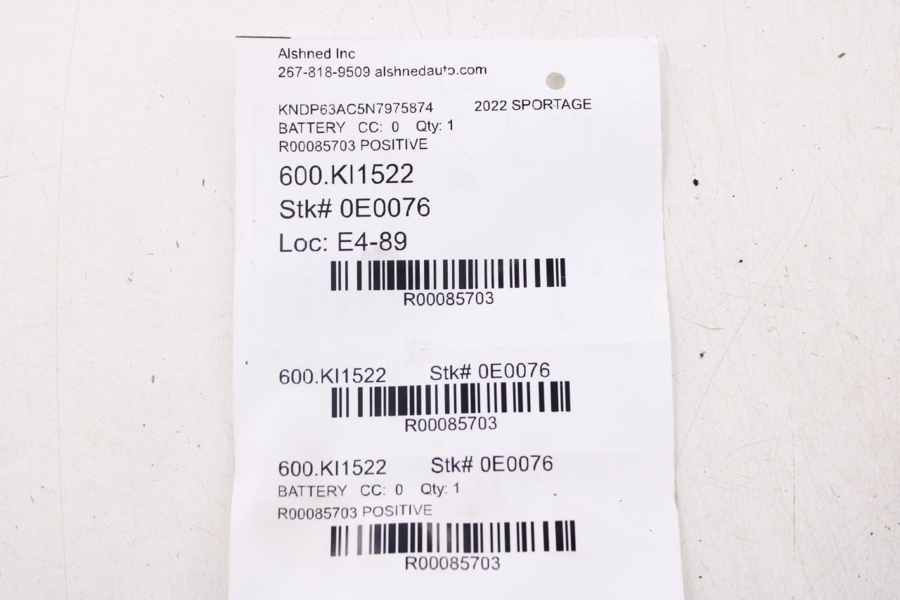 2020-2022 Kia Sportage Nightfall 2.4L Positive Battery Cable Wire Wiring Harness - Alshned Auto Parts