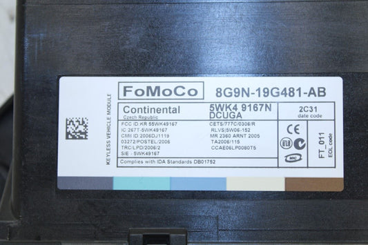 2009-2014 Jaguar XF Portfolio Theft-Locking Keyless Entry Module 8G9N-19G481-AB - Alshned Auto Parts