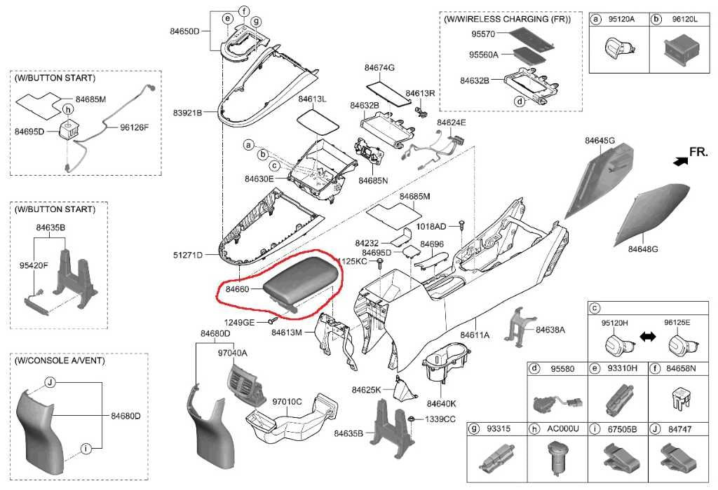 2019-24 Kia Forte LXS FR Center Console Armrest Storage Lid Cover 84660-M7000WK - Alshned Auto Parts