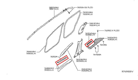 17-20 Infiniti QX60 FR and RR Right and Left Side Door Sill Scuff Plate Set of 4 - Alshned Auto Parts