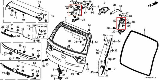 2019-2026 Honda Odyssey Touring Rear Liftgate Right and Left Side Hinge Set of 2 - Alshned Auto Parts