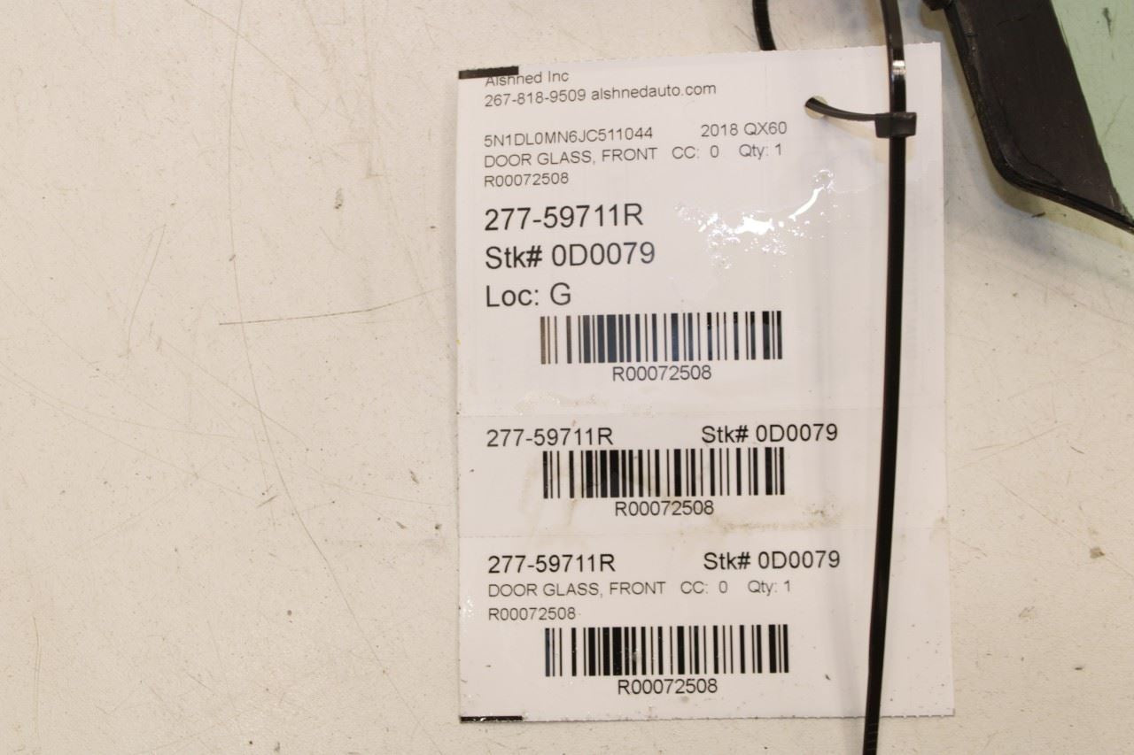 2016-2020 Infiniti QX60 Front Right Passenger Side Door Window Glass 80300-9NC0A - Alshned Auto Parts