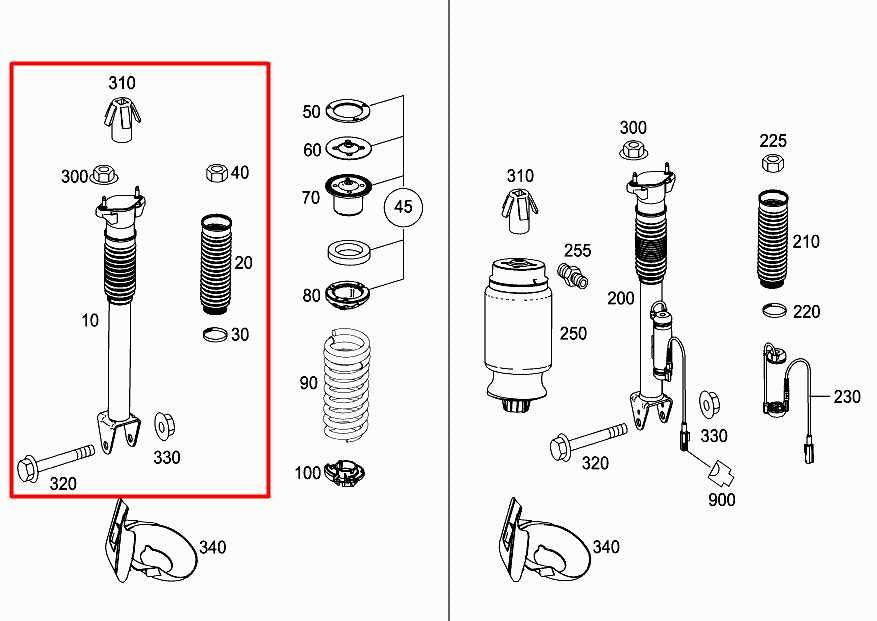 12-15 Mercedes-Benz ML350 3.5L RWD Rear Left or Right Side Shock Strut Absorber - Alshned Auto Parts
