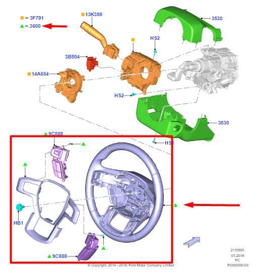 2017-2020 Ford F150 Steering Wheel Leather w/ Control Buttons HL3B-3600-EE OEM - Alshned Auto Parts