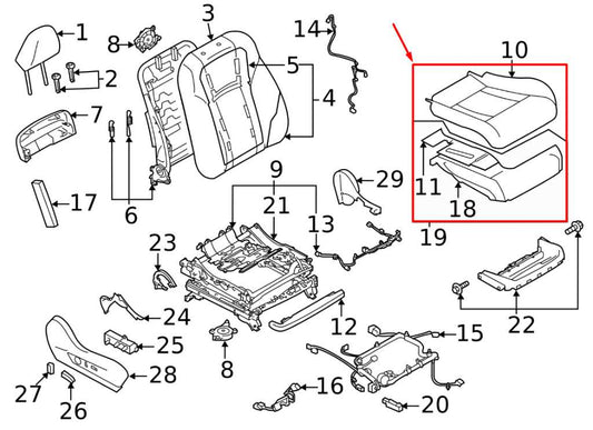 20-24 Subaru Legacy Premium Front Right Side Seat Lower Cushion 64140AN08CVI OEM - Alshned Auto Parts