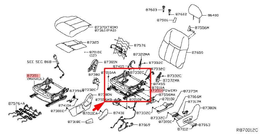 2014-2017 Nissan Rogue SV Front Left Side Lower Seat Track Frame 87351-4BB0A OEM - Alshned Auto Parts