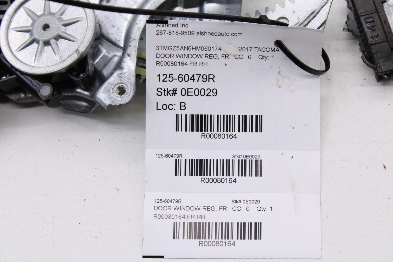 2016-2023 Toyota Tacoma Limited Front Right Side Door Window Regulator w/ Motor - Alshned Auto Parts