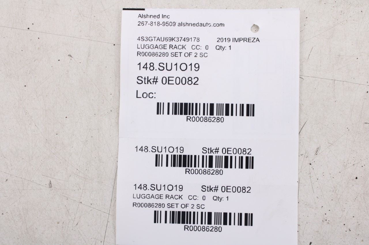 2017-21 Subaru Impreza 2.0I Limited LH and RH Roof Luggage Rack Rail 91151FL11A14