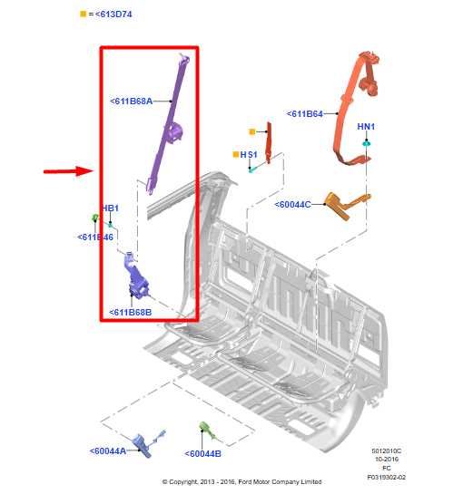15-18 Ford F150 Platinum Rear RH 2nd Row Seat Belt Retractor FL3B16611B68GE OEM - Alshned Auto Parts