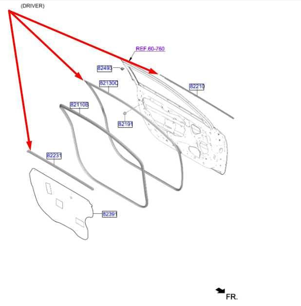 2019-2021 Hyundai Veloster Front Left Door Weatherstrip w/ Belt Weatherstrip Set1
