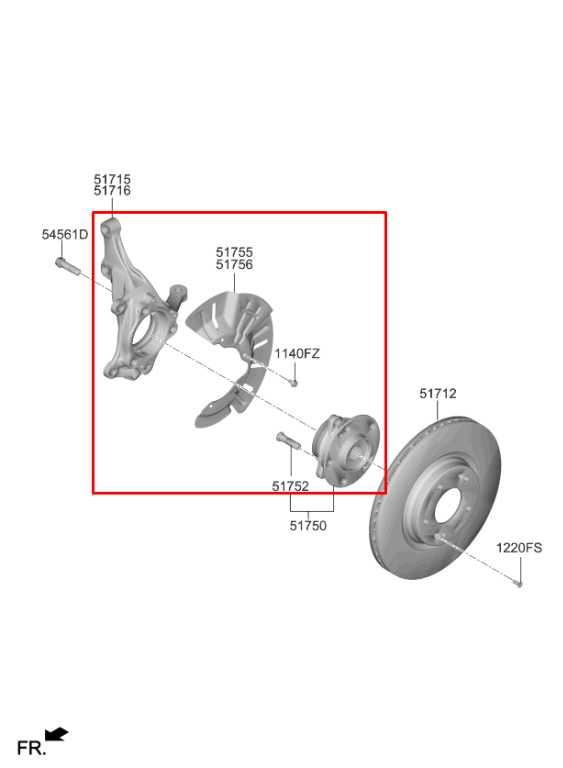 2020-2025 KIA Soul LX Front Left Driver Side Spindle Knuckle Hub 51715-K0000 OEM - Alshned Auto Parts