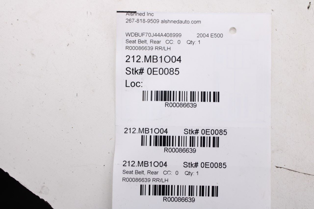 03-06 Mercedes-Benz E500 5.0L Rear Driver Left Side 2nd Row Seat Belt Retractor - Alshned Auto Parts