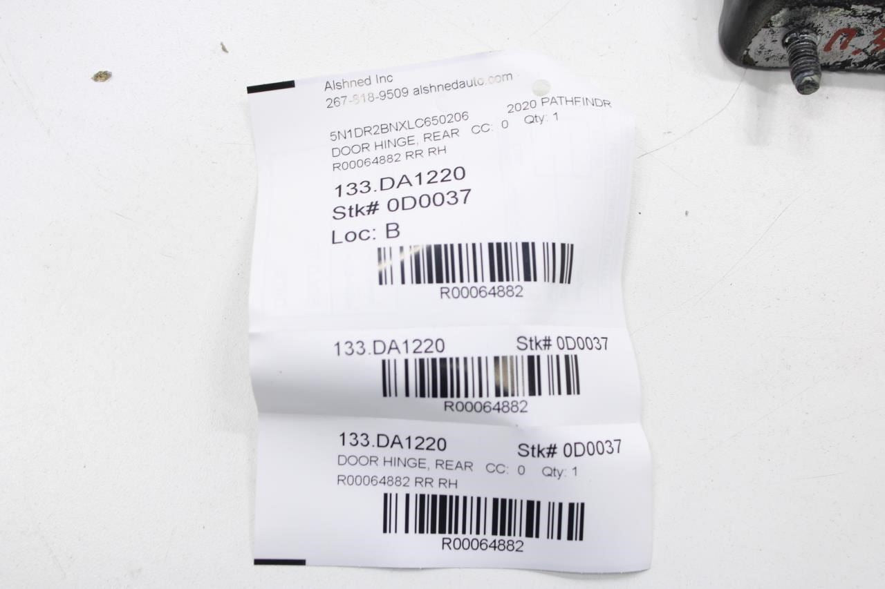 2014-20 Nissan Pathfinder SV Rear RH Door Hinge Upper and Lower Pair 82400-9AM0A - Alshned Auto Parts
