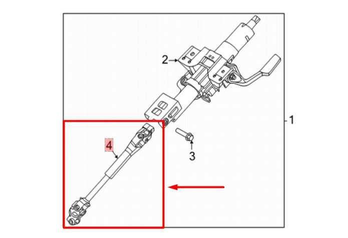 2020-2024 Nissan Sentra Steering Column Lower Intermediate Shaft 48080-6LB1A OEM - Alshned Auto Parts