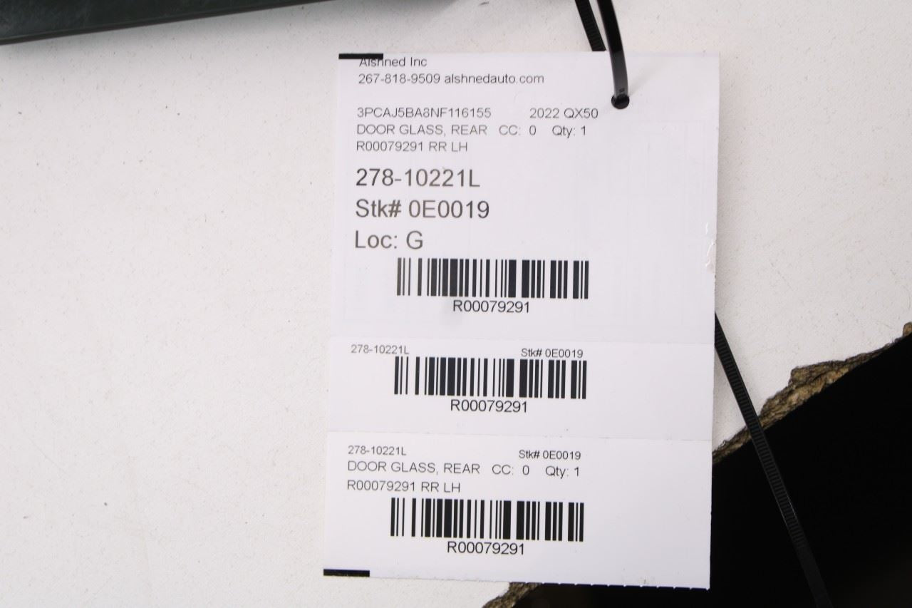 2019-2025 Infiniti QX50 LUXE Rear Left Driver Side Door Window Glass 82301-5NA2A - Alshned Auto Parts