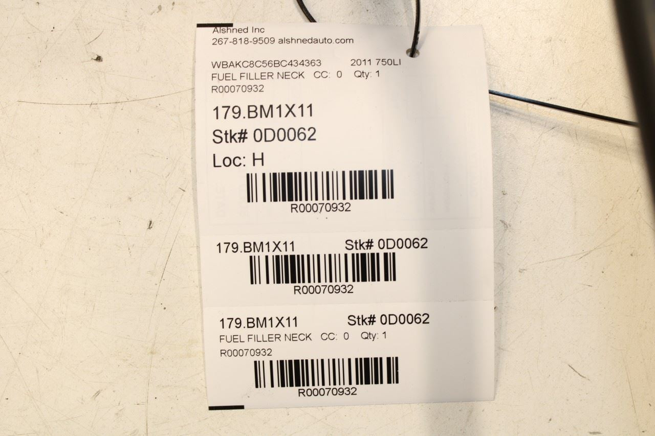 2010-2015 BMW 750Li xDrive 4.4L Fuel Filler Neck Hose Tube Pipe 16117185144 OEM - Alshned Auto Parts