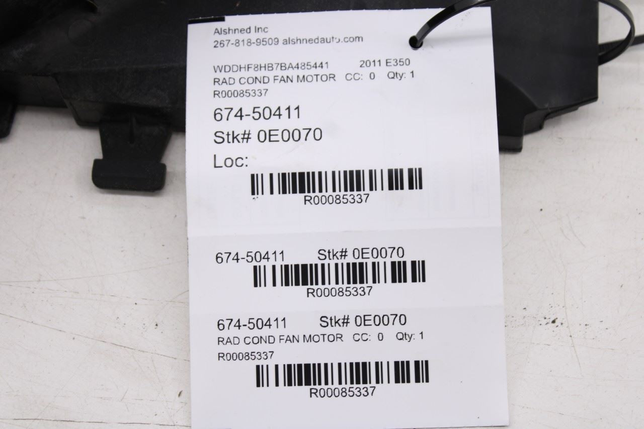 2010-16 Mercedes-Benz E350 Luxury 4Matic Radiator Cooling Fan Motor Assy *ReaD*19