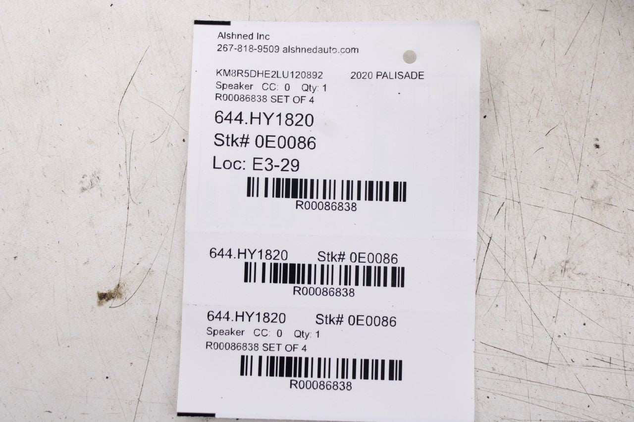 2020-2026 Hyundai Palisade Limited AWD Front and Rear RH and LH Door Speaker Set - Alshned Auto Parts