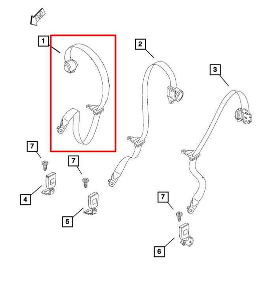 15-23 Jeep Renegade Sport Rear Passenger Right Side 2nd Row Seat Belt Retractor - Alshned Auto Parts