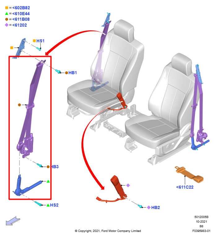 2022-24 Ford Expedition MAX XLT 3.5L Front Passenger RH Side Seat Belt Retractor - Alshned Auto Parts