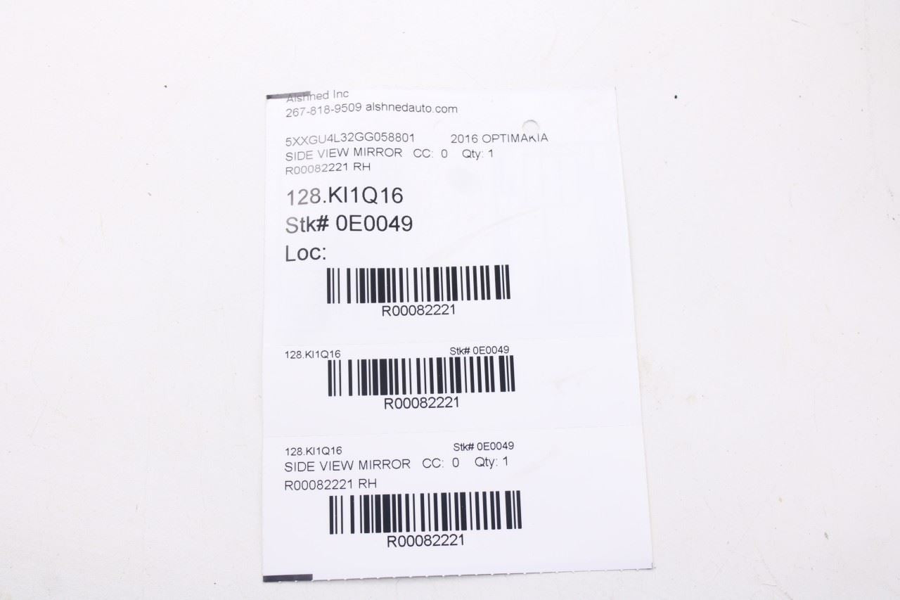 2016-20 Kia Optima EX 2.4L Passenger Right Side Rear View Mirror 87620-D5050 OEM15
