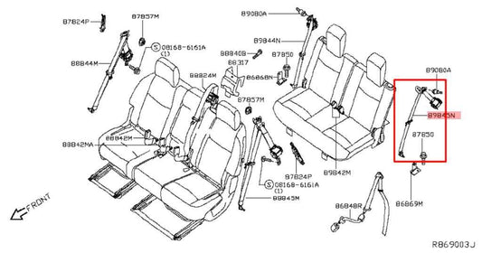2014-20 Infiniti QX60 3.5L FWD Rear Driver Left Side 3rd Row Seat Belt Retractor - Alshned Auto Parts