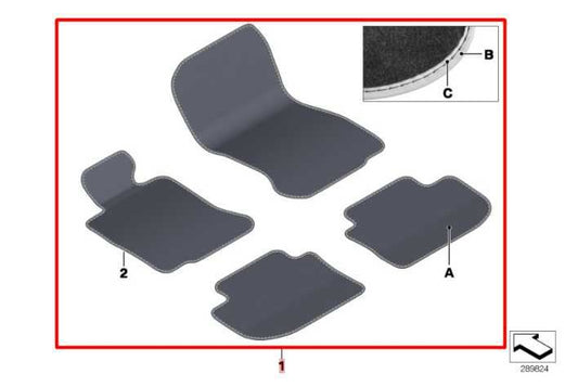 10-12 BMW 750Li xDrive Front and Rear Right and Left Side Carpet Floor Mats Set - Alshned Auto Parts