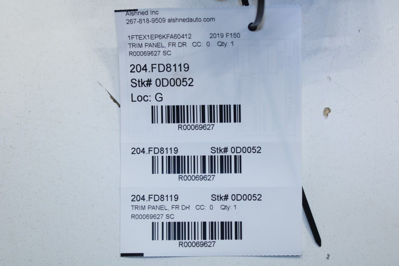 2015-2020 Ford F150 XL Super Cab Front Left Door Trim Panel GL3B-1823943-MH OEM - Alshned Auto Parts