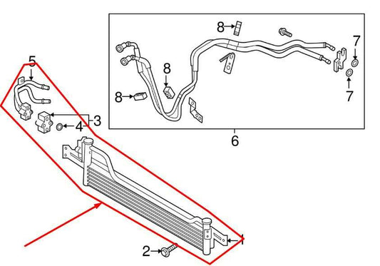 18-23 Kia Stinger GT1 3.3L AWD Transmission Oil Cooler w Tube 25400-G9100 *ReaD* - Alshned Auto Parts