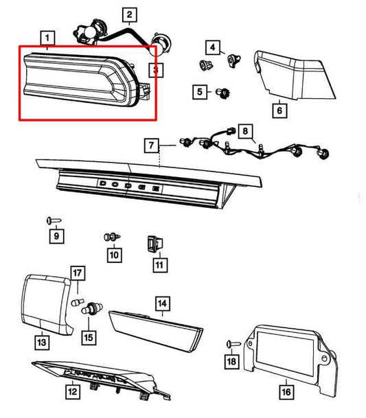 2008-2014 Dodge Challenger SXT 3.6L RWD Rear Driver Left Side Tail Light Lamp - Alshned Auto Parts