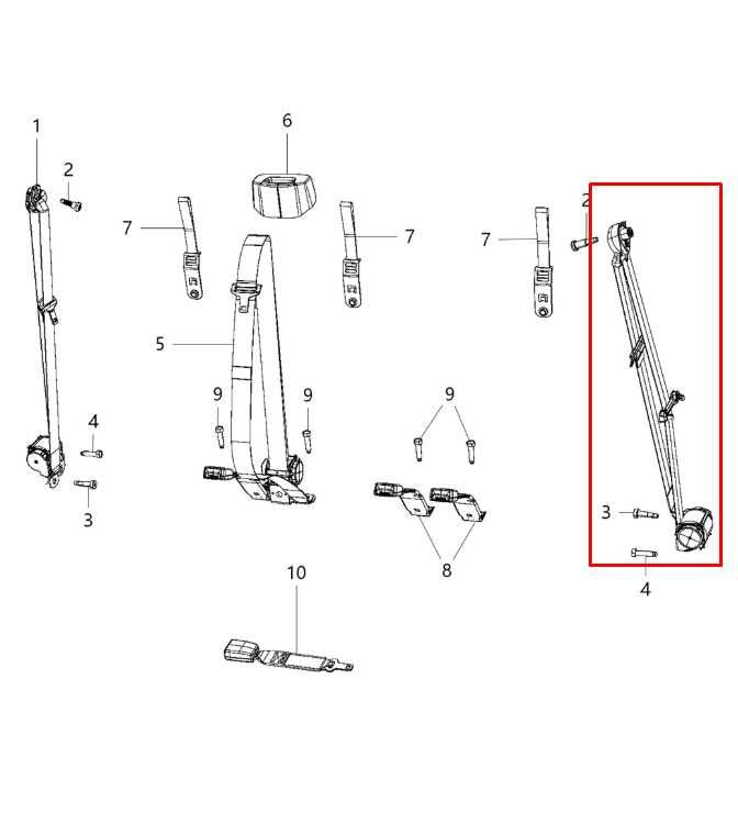 2013-19 Ram 1500 Rebel 5.7L Rear Left or RIght Side 2nd Row Seat Belt Retractor1
