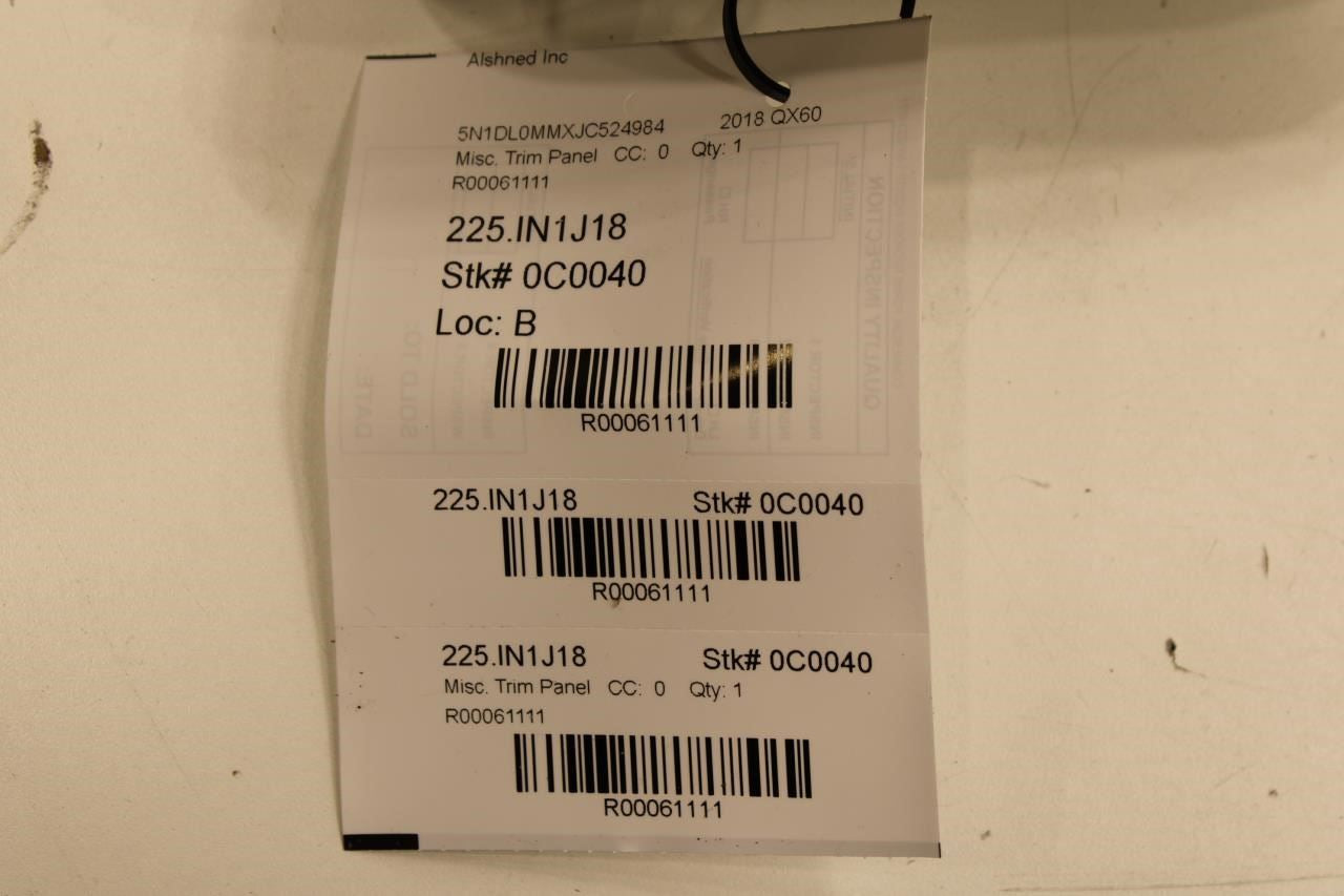 14-20 Infiniti QX60 Center Right Side Upper B-Pillar Trim Cover 76987-3JA0A OEM - Alshned Auto Parts
