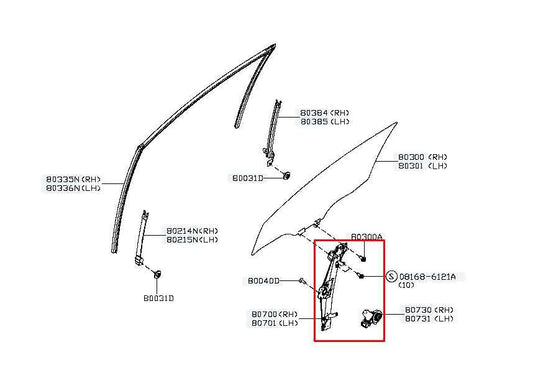 2013-2019 Nissan Sentra SV Front LH Door Window Regulator w/ Motor 80721-9AM0A - Alshned Auto Parts