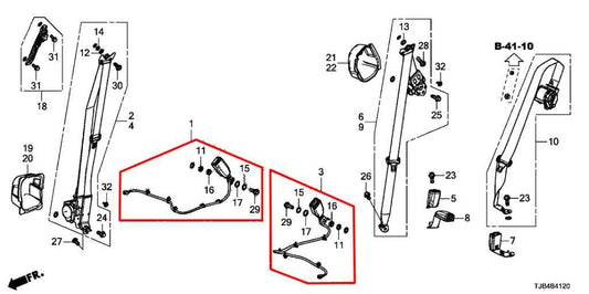 2019-25 Acura RDX SH-AWD 2.0L AWD Front Right and Left Side Seat Belt Buckle Set - Alshned Auto Parts