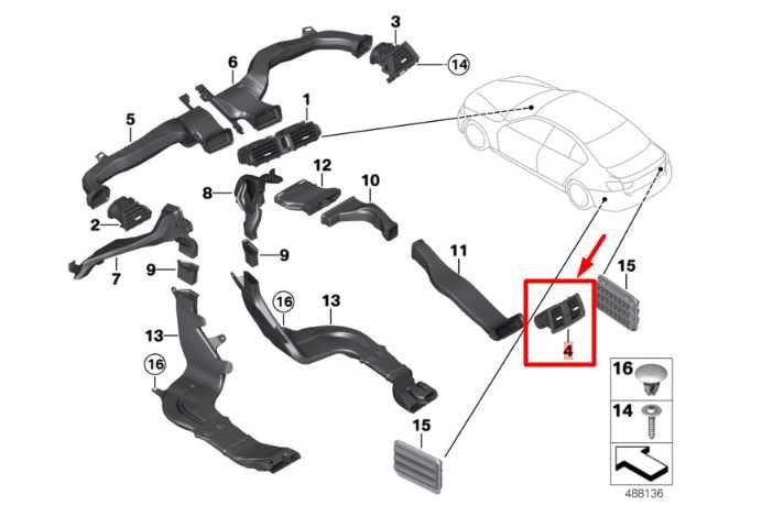 15-16 BMW 435i Console Back Panel w/ Air Vent and Heated Seat Switch 51169235498 - Alshned Auto Parts