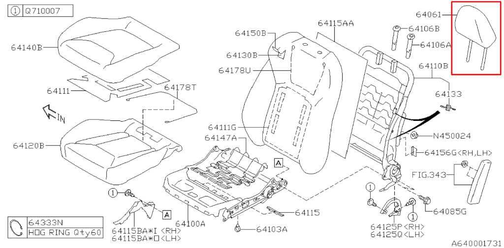 18-23 Subaru Crosstrek Front Right or Left Side Seat Headrest Cloth 64061FL011VH - Alshned Auto Parts