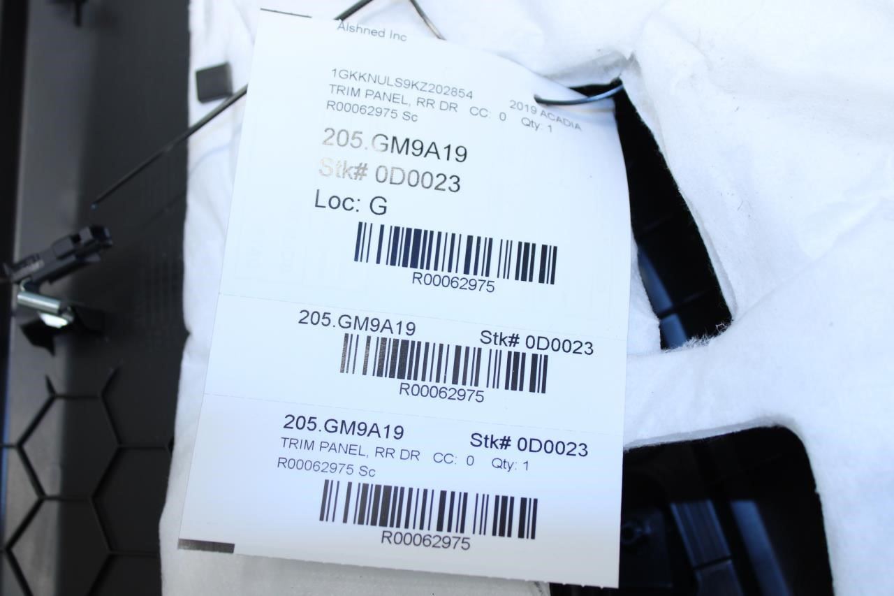 2019 GMC Acadia SLT-1 Rear Right Passenger Side Door Trim Panel 84536470 OEM - Alshned Auto Parts