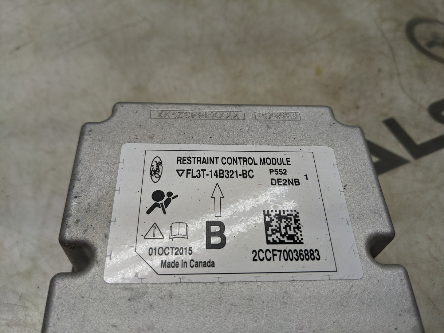 2015-2016 Ford F150 Air Bag Control Module FL3T-14B321-BC OEM - Alshned Auto Parts