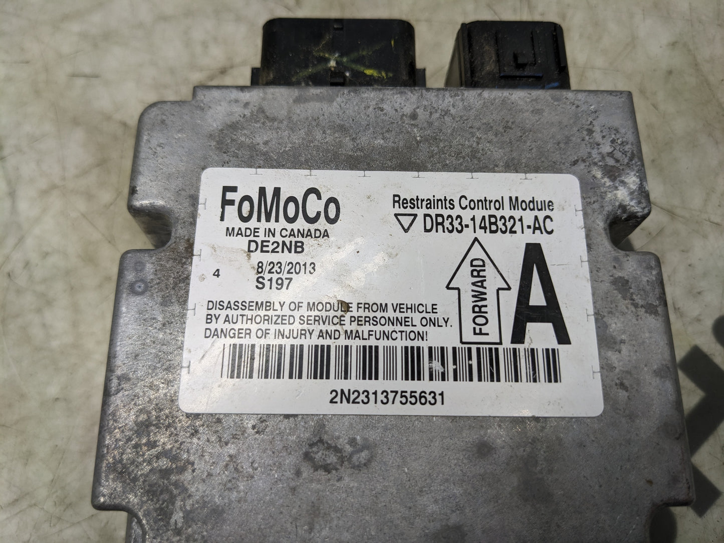 2014 Ford Mustang GT Air bag SRS Restraints Control Module DR33-14B321-AC OEM - Alshned Auto Parts