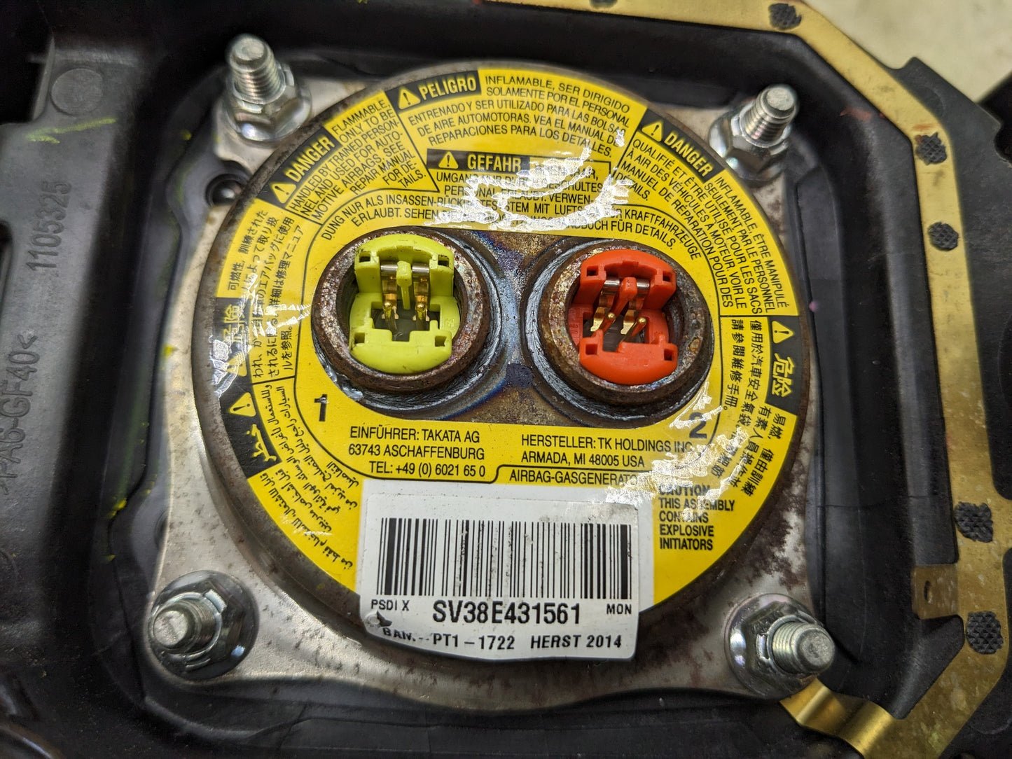 2014-2016 Nissan Versa Note Left Driver Steering Wheel Air Bag 98510-3VY8A OEM - Alshned Auto Parts