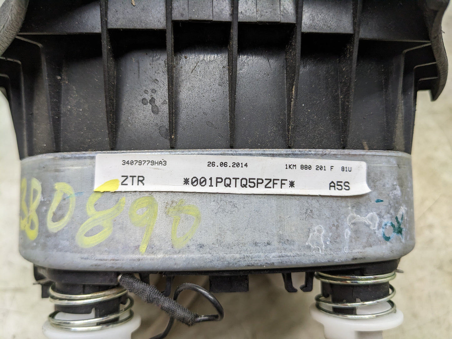 2010-2018 Volkswagen Jetta Left Driver Steering Wheel Air Bag 1KM880201F81U OEM - Alshned Auto Parts